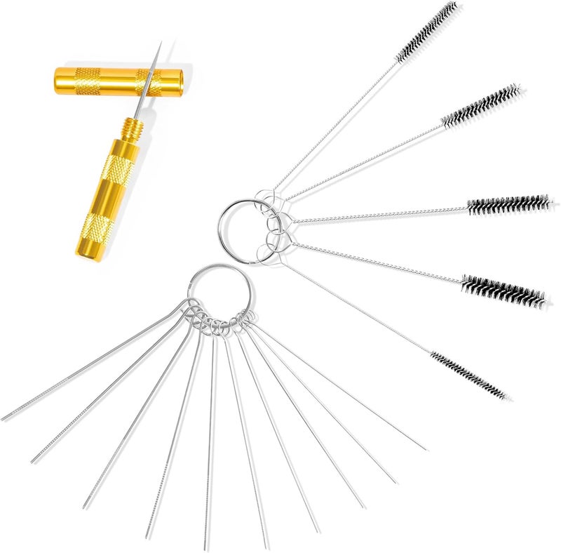 ECuoPix Airbrush Cleaning Kit, Airbrush Cleaner for Spray Paint Airbrush Cleaning, 16PCS Airbrush Accessories with 10 Cleaning Needles, 5 Cleaning Brushes and 1 Sharp Pick Needle - Image 1